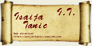 Isaija Tanić vizit kartica